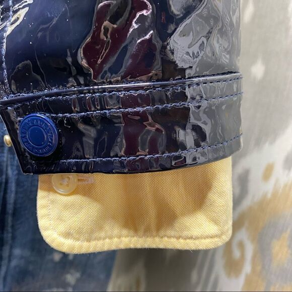 Ralph Lauren Midnight Blue Patent Leather Calfskin Moto Jacket - Picture 12 of 16